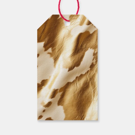 Western Gold Creme Cowhide Geschenkanhänger (Rückseite)