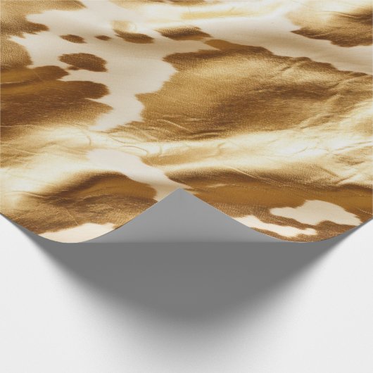 Western Gold Creme Cowhide Geschenkpapier (Ecke)