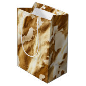 Western Gold Creme Cowhide Mittlere Geschenktüte (Rückseite Schrägansicht)