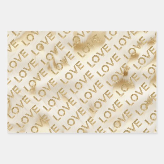 Western Gold Glitz Love Geschenkpapier Set (Vorderseite 2)