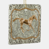 Western Gold Horse Gürtelschnalle Keramikornament (Rechts)