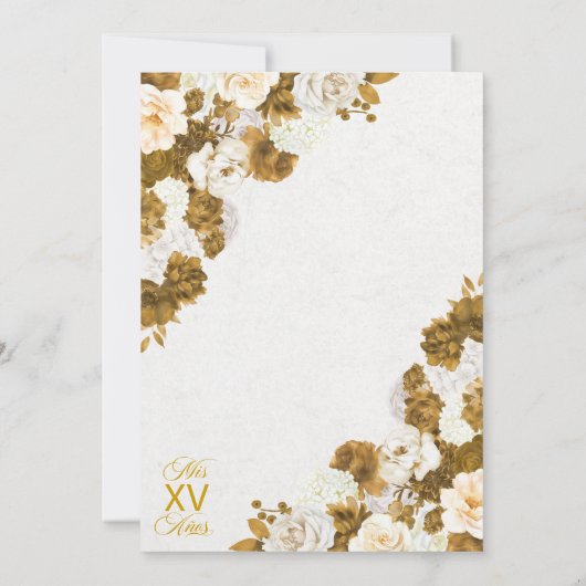 Western Gold Ivory Charro Cowgirl Quinceañera Einladung (Rückseite)