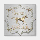 Western Gold Pferd auf Silberurlaub Magnet (Vorne)