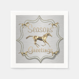 Western Gold Pferd auf Silberurlaub Serviette