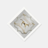 Western Gold Pferd auf Silberurlaub Serviette (Ecke)