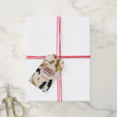 Western Gold Schwarz-weiß Creme Cowhid Geschenkanhänger (Mit Garn)