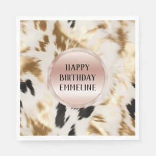 Western Gold Schwarz-weiß Creme Cowhid Serviette