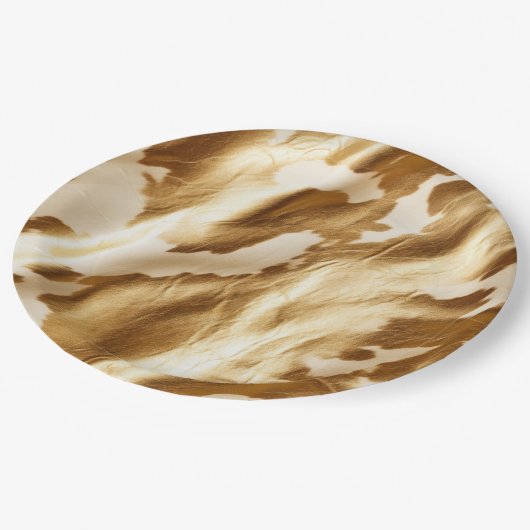 Western Goldcreme Pappteller (Schrägansicht)