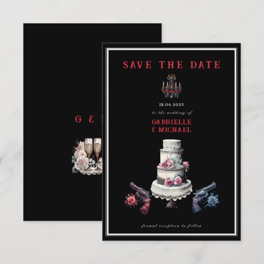 Western Goth Noir Alternative Save The Date (Vorne/Hinten)