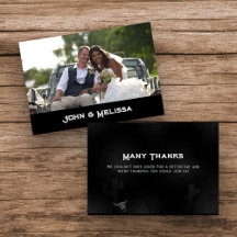 Western Goth Wedding Stationery Danke-Card