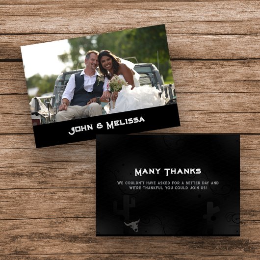Western Goth Wedding Stationery Danke-Card Dankeskarte