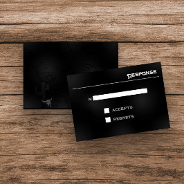 Western Goth Wedding Stationery Response Card RSVP Karte