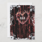 Western Gothic Black and Red Wedding Einladung (Rückseite)