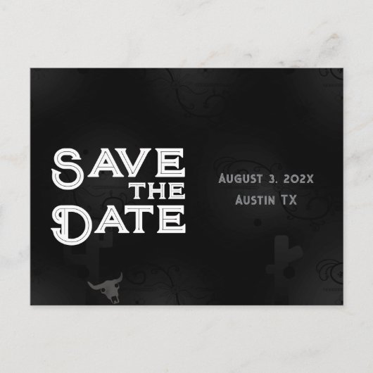 Western Gothic Save the Date Postkarte (Vorderseite)