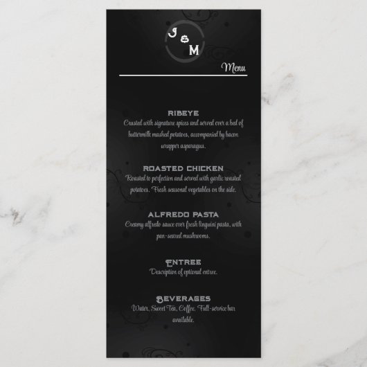 Western Gothic Wedding Reception Menü Menükarte (Vorderseite)