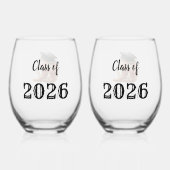 Western Graduation Party Cowboy Weinglas Ohne Stiel (Rückseite)