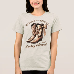 Western Graphic - Cowboy besessen Tri-Blend-Shirt Tri-Blend Shirt