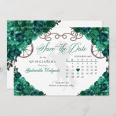 Western Green Charro Quinceañera Save the Date Einladung (Vorne/Hinten)
