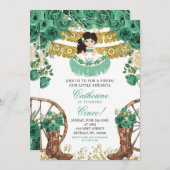 Western Green Hunter Charra Turning Cinco Einladung (Vorne/Hinten)