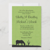 Western Green Wedding Einladung (Vorderseite)