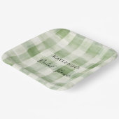 Western Grüne Creme Kariert Streifen Brautparty Pappteller (Gewinkelt)