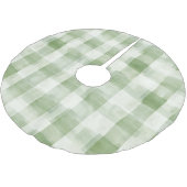 Western Grüne Creme Kariert Streifen Weihnachten Polyester Weihnachtsbaumdecke (Schrägansicht)