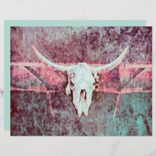 Western Grunge Texture Rustikaler Aquamariner Bull