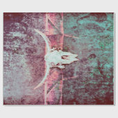 Western Grunge Texture Rustikaler Aquamariner Bull Geschenkpapier (Flach)