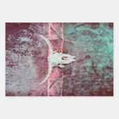 Western Grunge Texture Rustikaler Aquamariner Bull Geschenkpapier Set (Vorderseite 2)