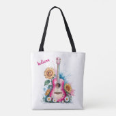 Western Guitar Daisies Sonnenblumen Personalisiert Tasche (Rückseite)