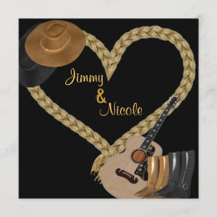 WESTERN GUITAR WEDERINVITATION EINLADUNG