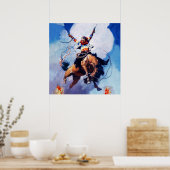 Western "Guns Ablazing" Kunst von NC Wyeth Poster (Küche)