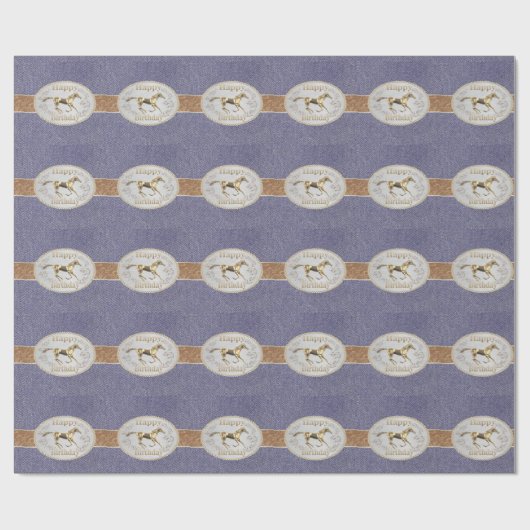 Western Gürtel und Gürtelschnalle zum Geburtstag g Geschenkpapier (Flach)