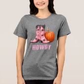 Western Halloween Cowboy Boots Howdy Tri-Blend Shirt (Vorderseite)