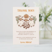 Western Halloween Cowboy Geburtstagsparty Dankeskarte (Stehend Vorderseite)