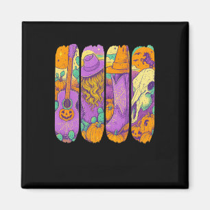 Western Halloween Cowgirl Pumkin Gitarren Boots Ku Magnet