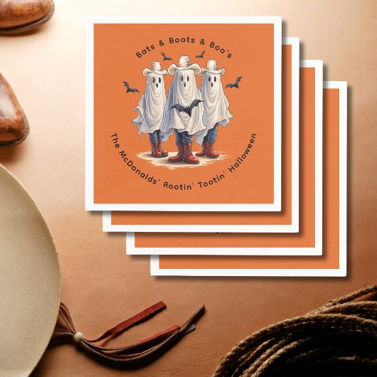Western Halloween Funny Ghost Cowboys Custom Serviette