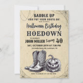 Western Halloween Hoedown, Cowboy Einladung (Vorderseite)