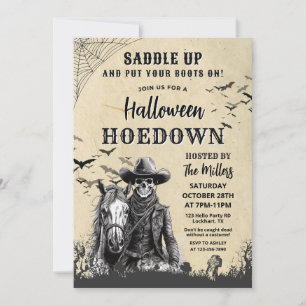 Western Halloween Hoedown Cowboy Party Einladung
