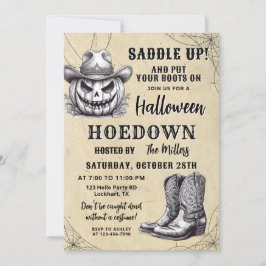Western Halloween Hoedown Party, Spooky Cowboy Einladung