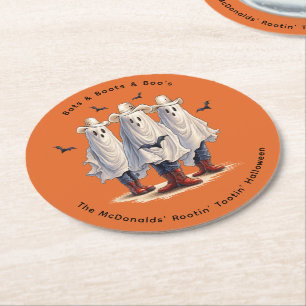 Western Halloween-Party Cowboy Ghosts Custom Runder Pappuntersetzer