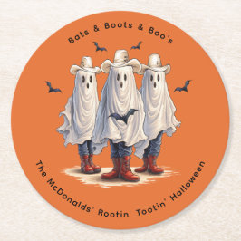 Western Halloween-Party Cowboy Ghosts Custom Runder Pappuntersetzer
