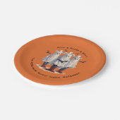 Western Halloween Spooky Cowboy Ghosts Custom Pappteller (Schrägansicht)