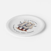 Western Halloween Spooky Cowboy Ghosts Custom Pappteller (Schrägansicht)