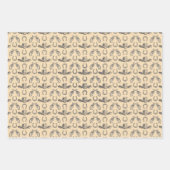 Western Hand Drawn Cowboy Hats Revolvers Pferd Geschenkpapier Set (Vorderseite)