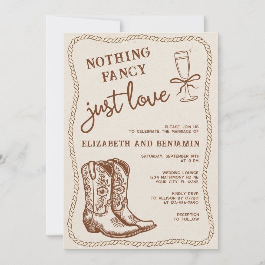 Western Hand zeichnete nichts Extravagant nur Lieb Einladung (Vorderseite)