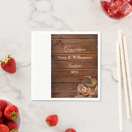 Western Hat und Lasso Graduation Party Serviette