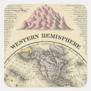 Western-Hemisphäre 8 Quadratischer Aufkleber