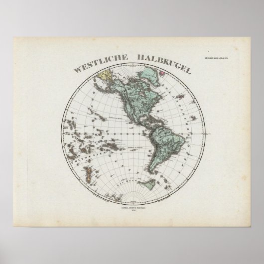 Western Hemisphäre Atlas Karte Poster (Vorne)