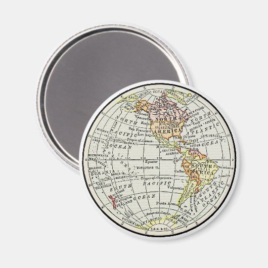 Western Hemisphäre Karte Globe Travel Art Magnet (Vorderseite/Rückseite)